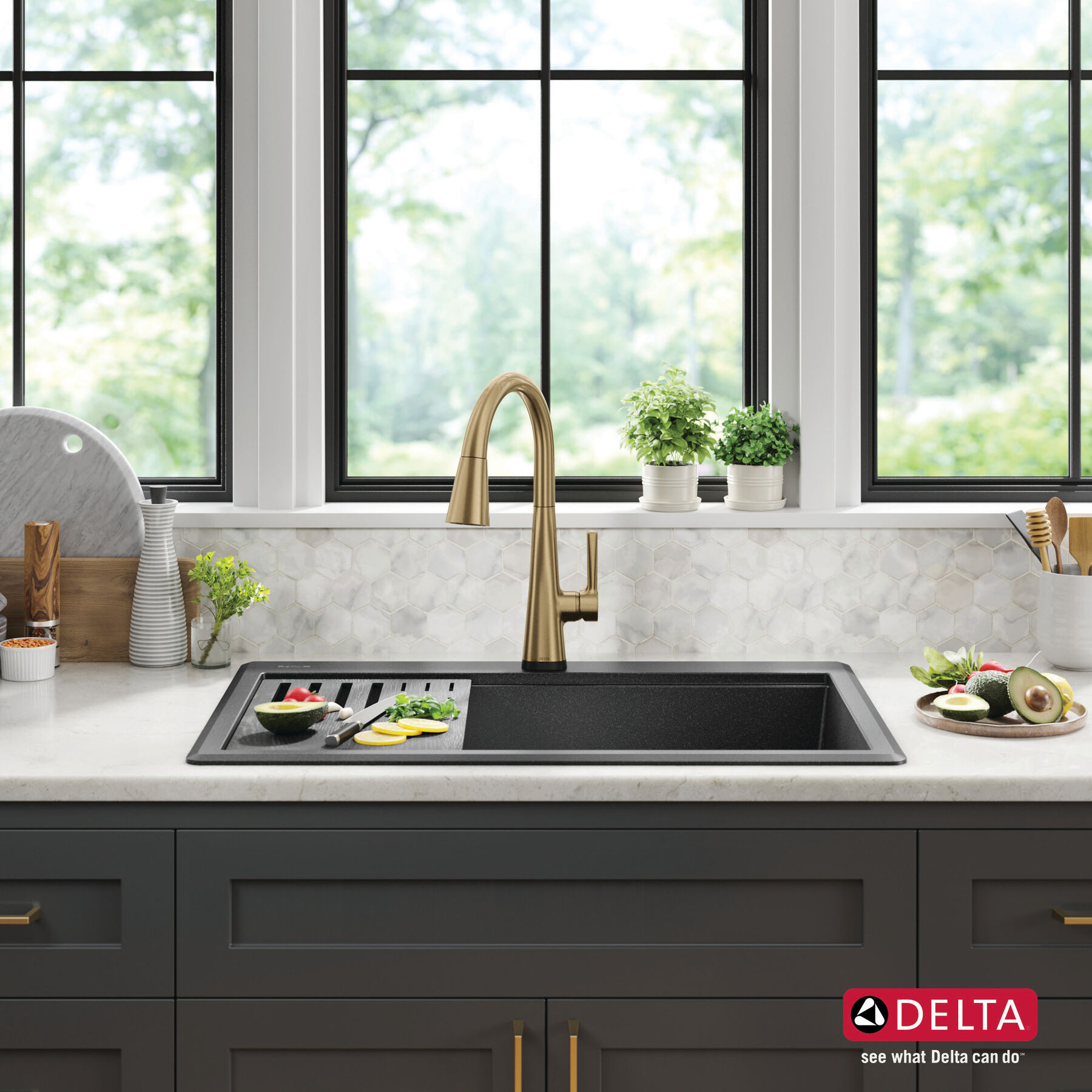 33” Granite Composite Workstation Kitchen Sink Drop-In Top Mount Single Bowl with WorkFlow™ Ledge and Accessories, image 12